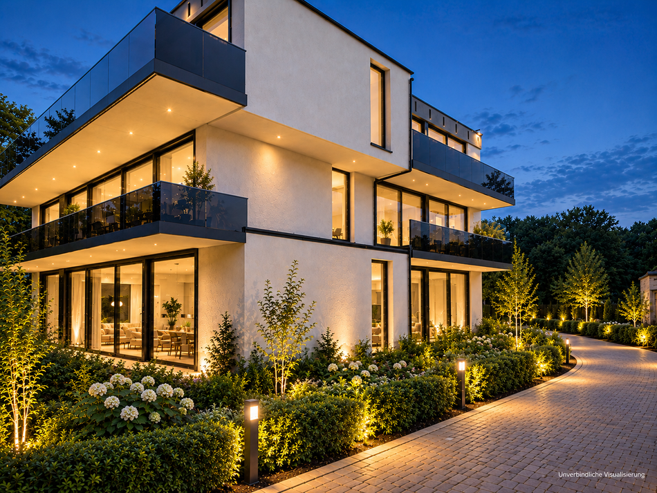 Seitenansicht von einem Haus