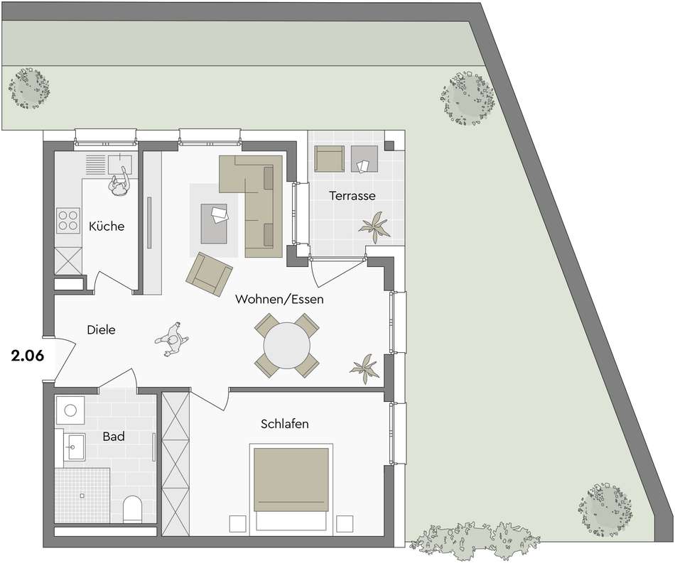 Grundriss WE 2.06