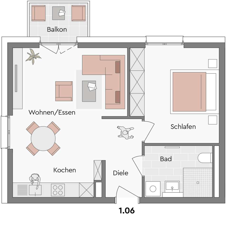 Grundriss WE 1.06
