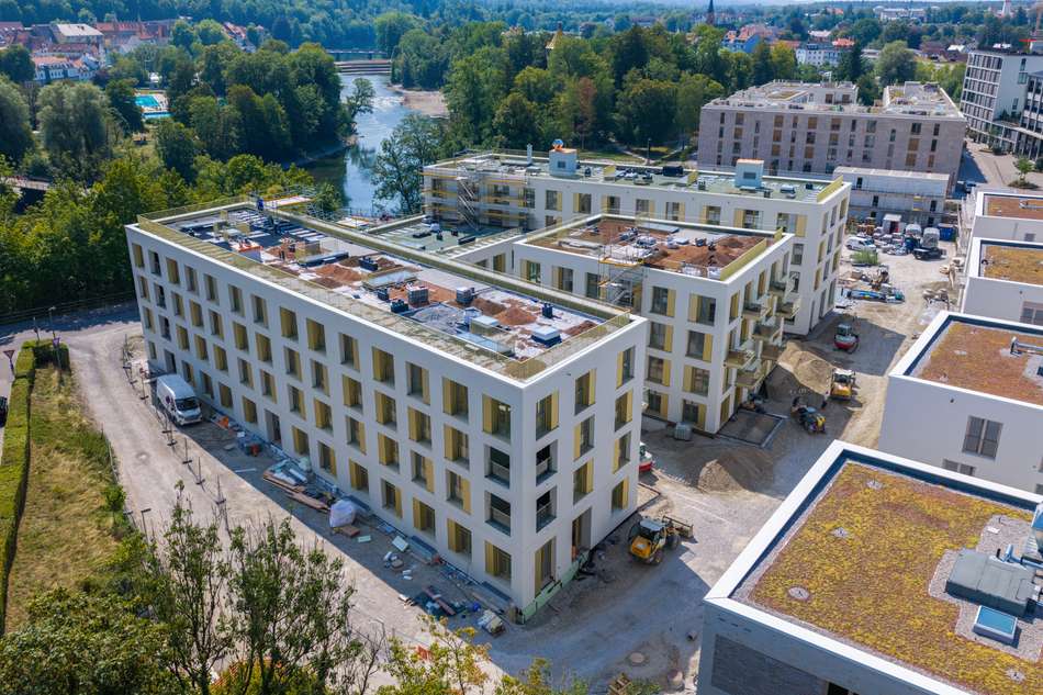 Blick auf die Gebäude