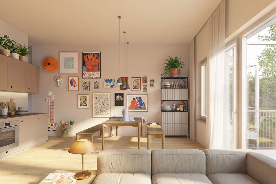 Wohnraum mit Balkon