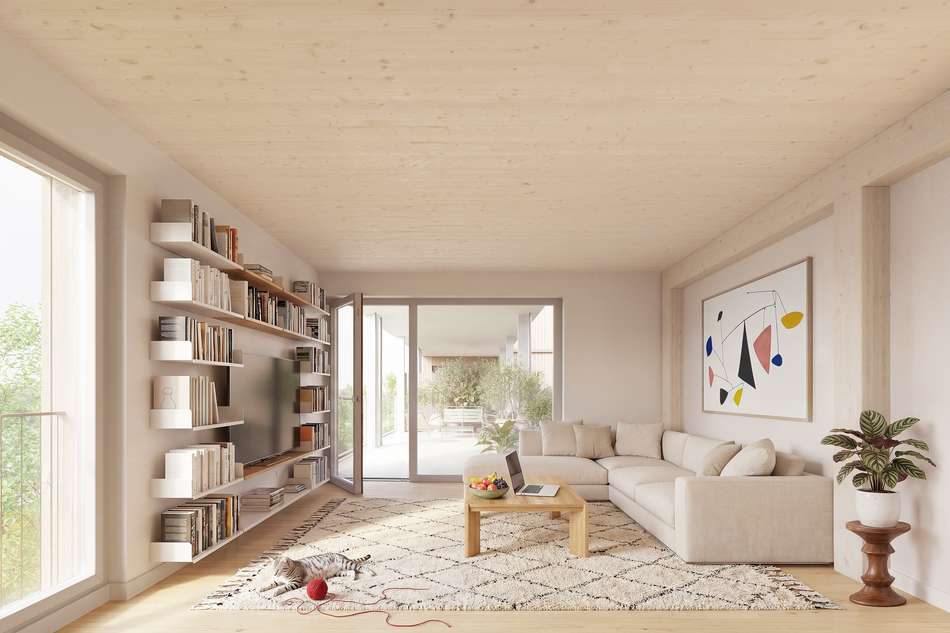 Wohnzimmer großer Balkon