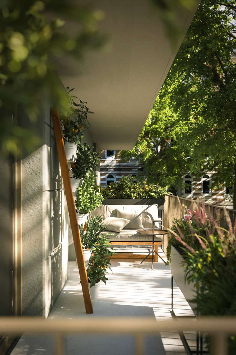 Hochparterre Balkon 1