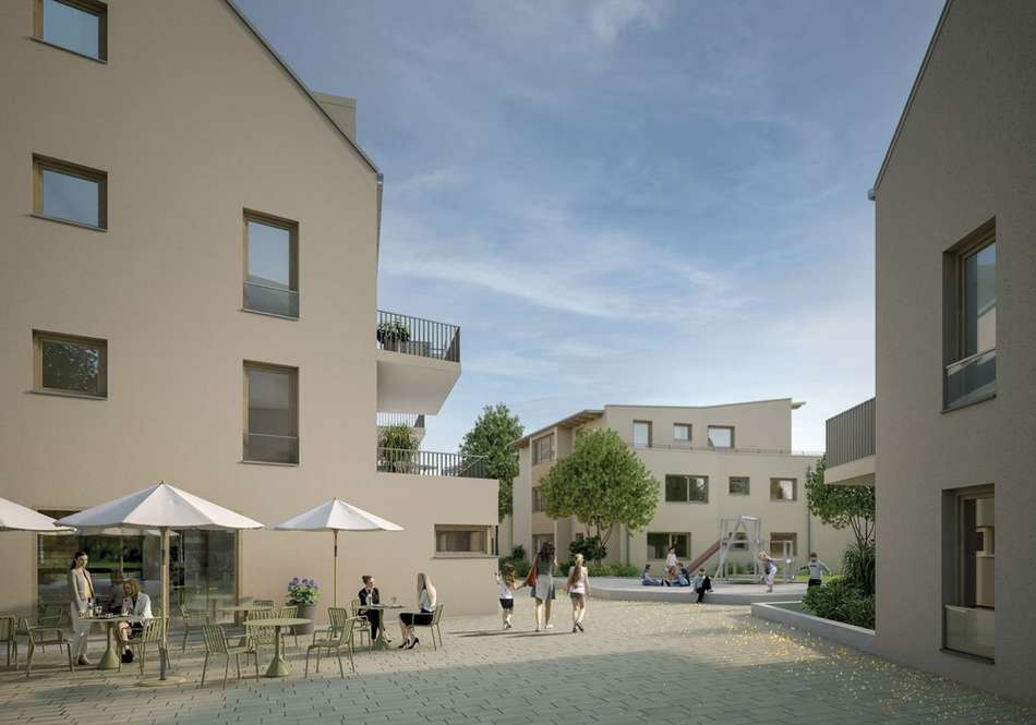 Visualisierung Innenhof mit Sp