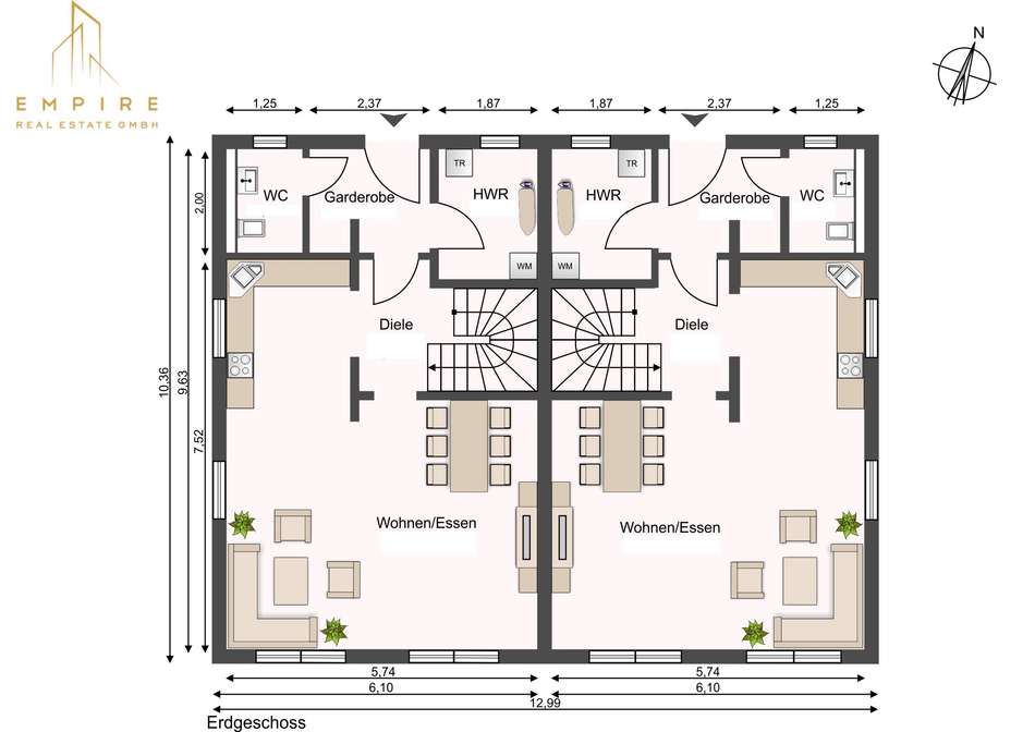 Haus 02 EG, DHH 03; DHH 04