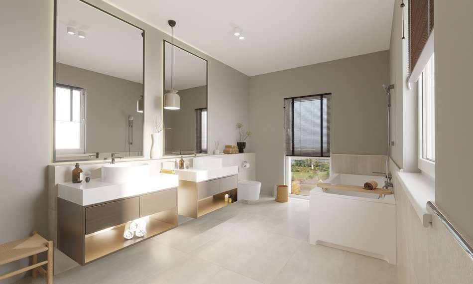 Badezimmer im Penthouse