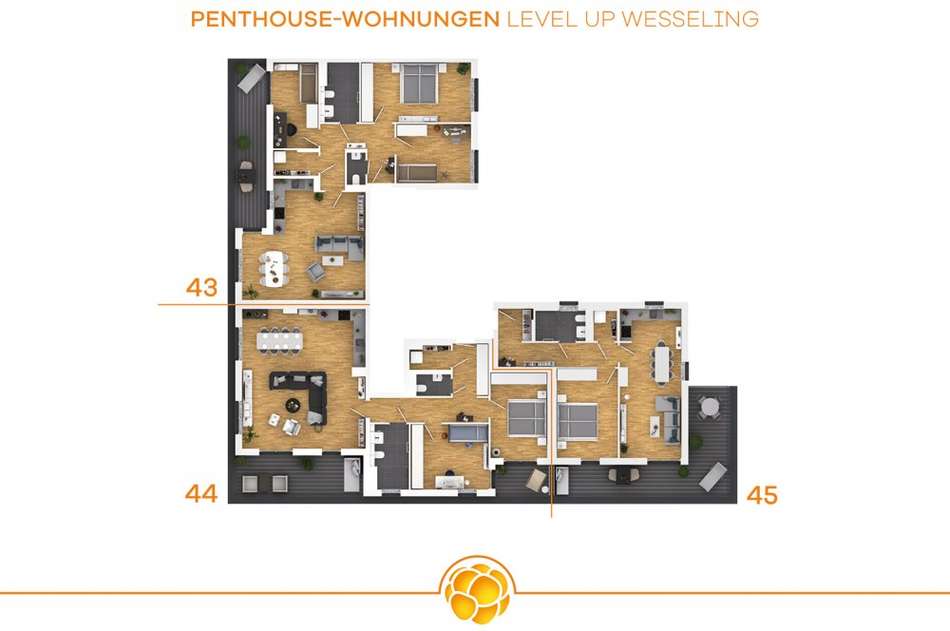 geschossplane penthouse-wohnun